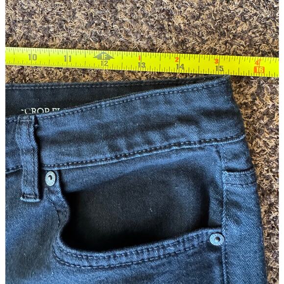 Style & Co. Cropped Flare Jeans Studded Layered Black BOHO festival womens 12 EC - Picture 7 of 11